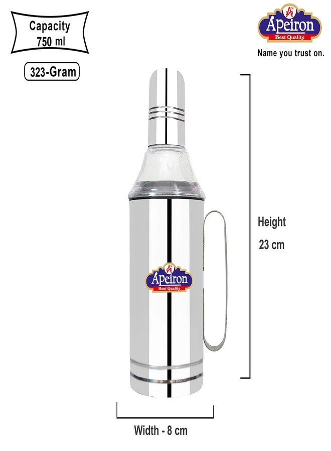 Apeiron Stainless Steel Nozzle Oil Dispenser | Cooking Oil Dispenser | 750ml | Silver Black | Oil Pourer | Pack of 1 - Image 3